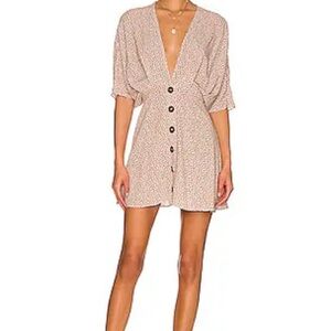 Anna Nata Women’s Danielle Brown Micro Floral Mini Dress Size M BOHO Mini